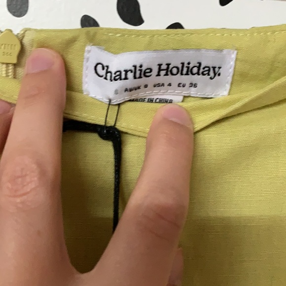 NWT Charlie Holiday Yellow Lottie Mini Skirt - Picture 5 of 6